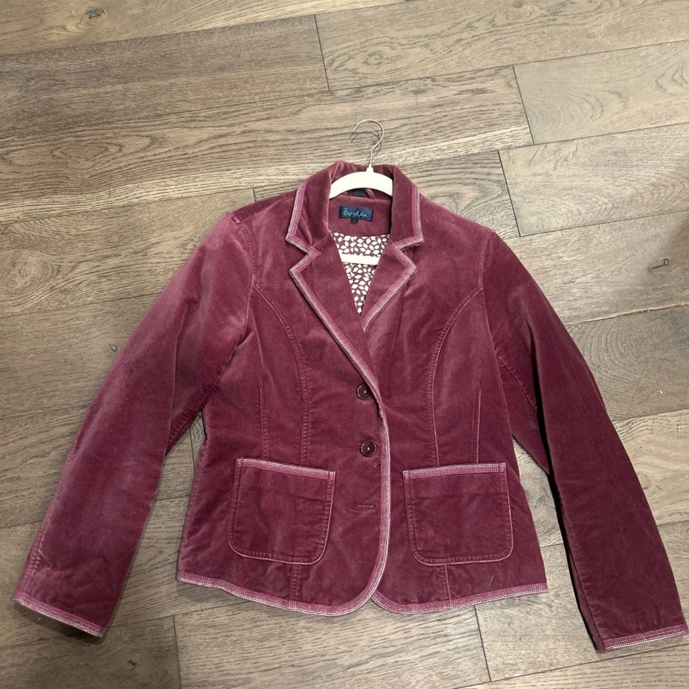 Boden velvet single breasted blazer 14UK 10US burgandy